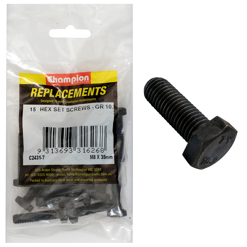 Champion Fasteners Hex Set Screw M8 X 35mm Grade 10.9 C2431-7