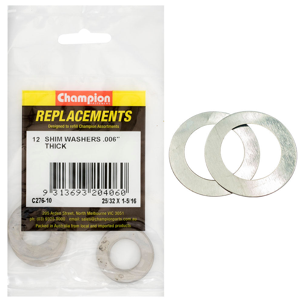 Champion Fasteners Washer Flat Shim 25/32In X 1 5/16In X .006In C276-10
