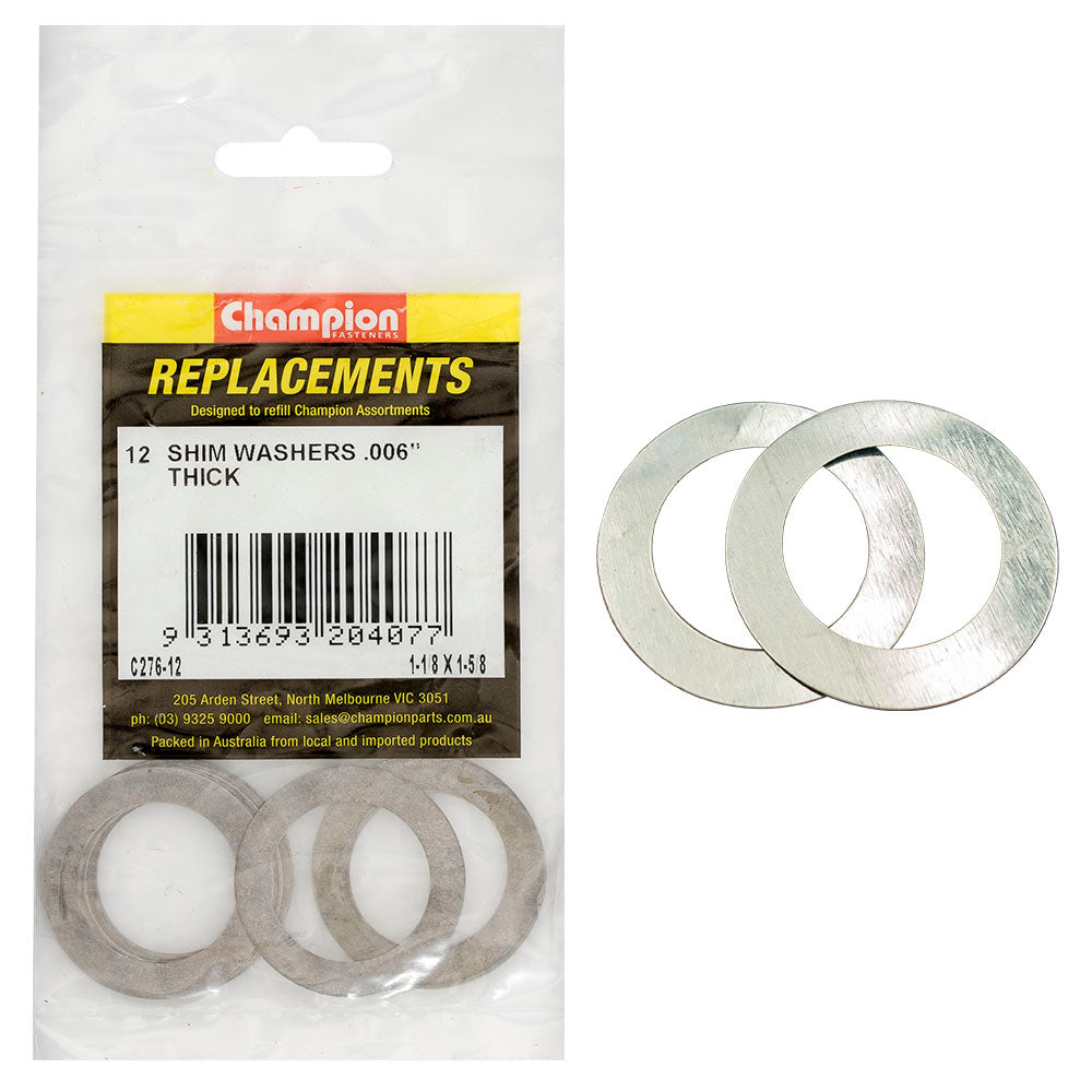 Champion Fasteners Washer Flat Shim 1 1/8In X 1 5/8In X .006In C276-12