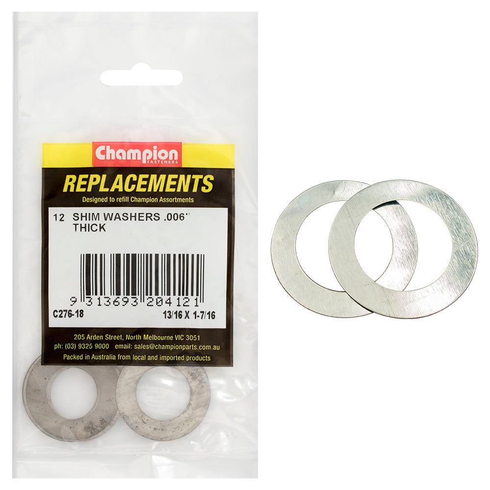 Champion Fasteners Washer Flat Shim 13/16In X 1 7/16In X .006In C276-18