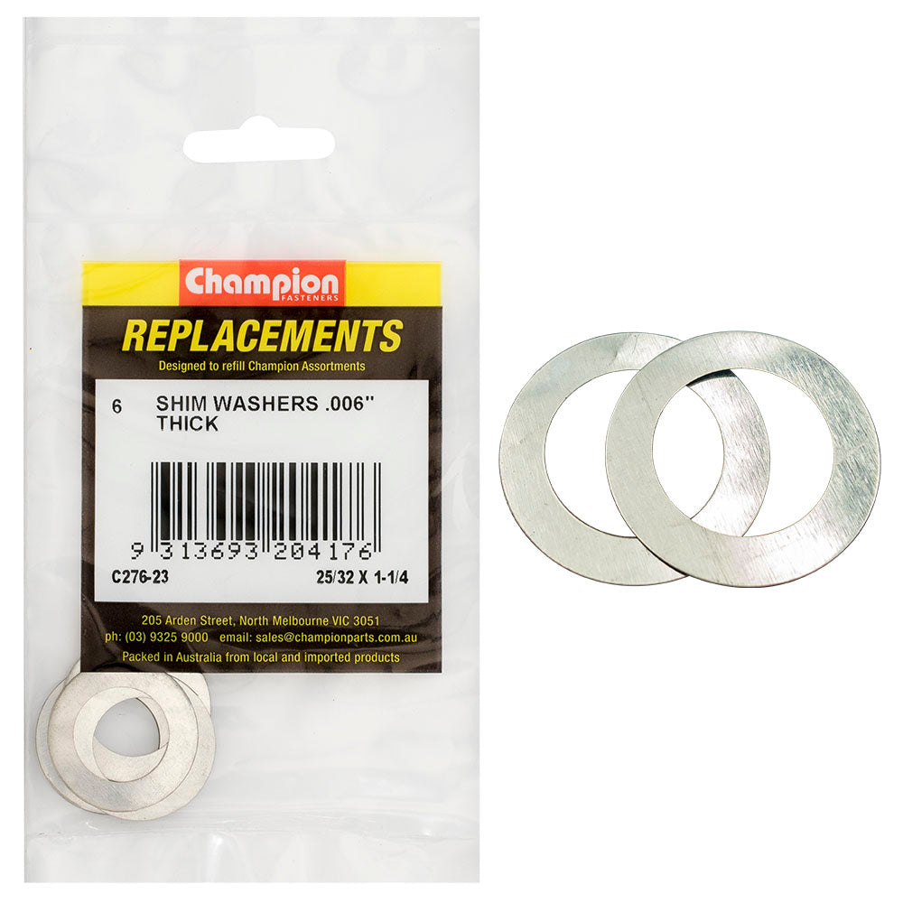 Champion Fasteners Washer Flat Shim 25/32In X 1 1/4In X .006In C276-23