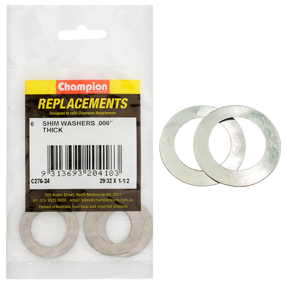 Champion Fasteners Washer Flat Shim 29/32 X 1 1/2In X .006In C276-24