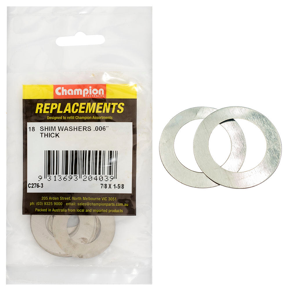 Champion Fasteners Washer Flat Shim 7/8In X 1 5/8In X .006In C276-3