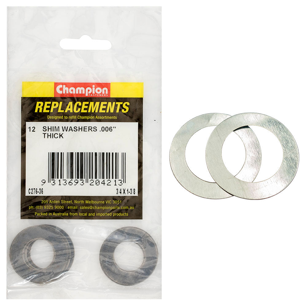 Champion Fasteners Washer Flat Shim 3/4In X 1 3/8In X .006In C276-36