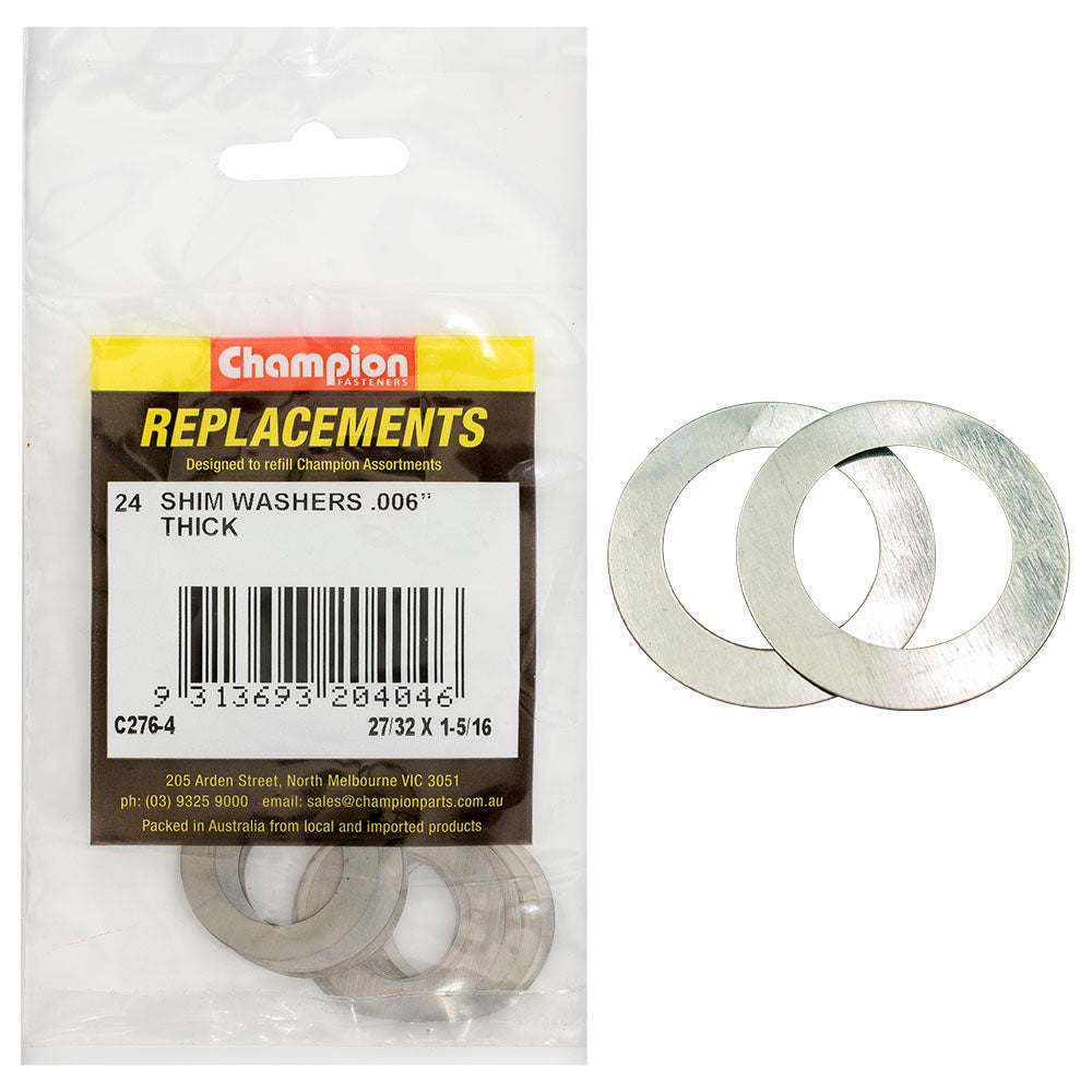 Champion Fasteners Washer Flat Shim 27/32In X 1 5/16In X .006In C276-4