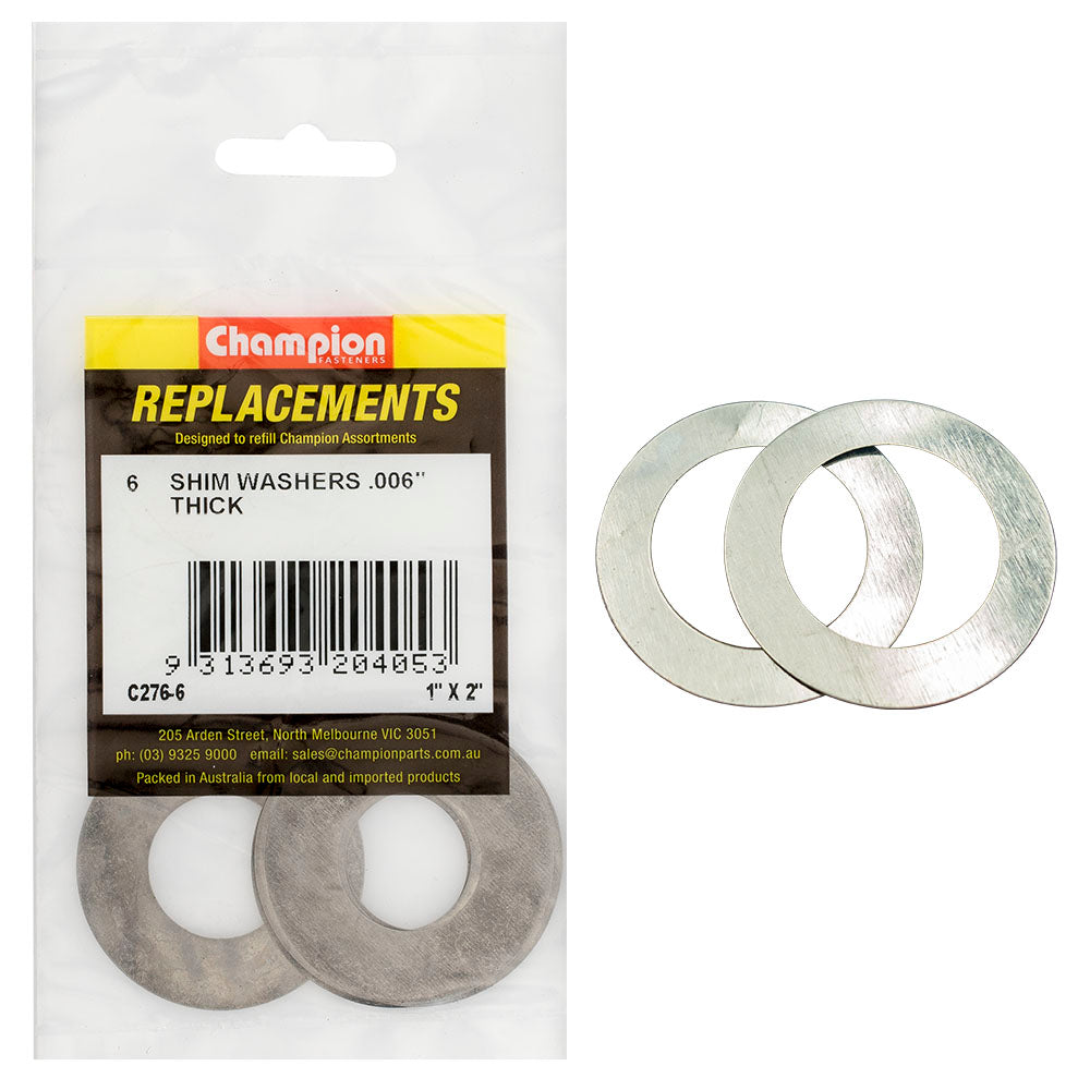 Champion Fasteners Washer Flat Shim 1In X 2In X .006In C276-6