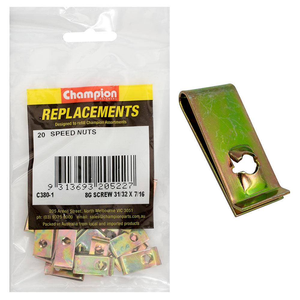 Champion Fasteners Speed Nut Captive 'U' Type 4.2mm I.D C380-1