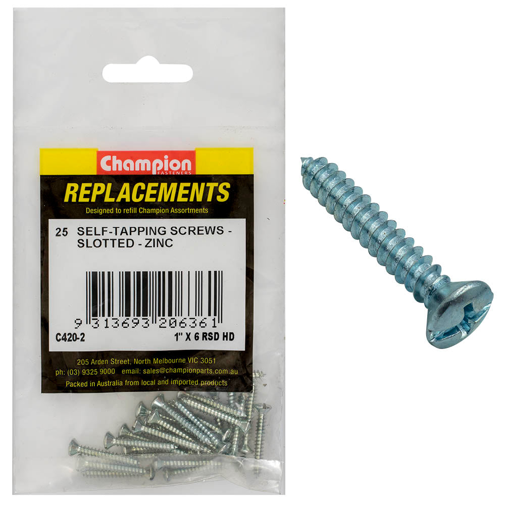 Champion Fasteners Self Tapper Screw Rsd Combo 3.5 X 25mm Zinc Plated C420-2