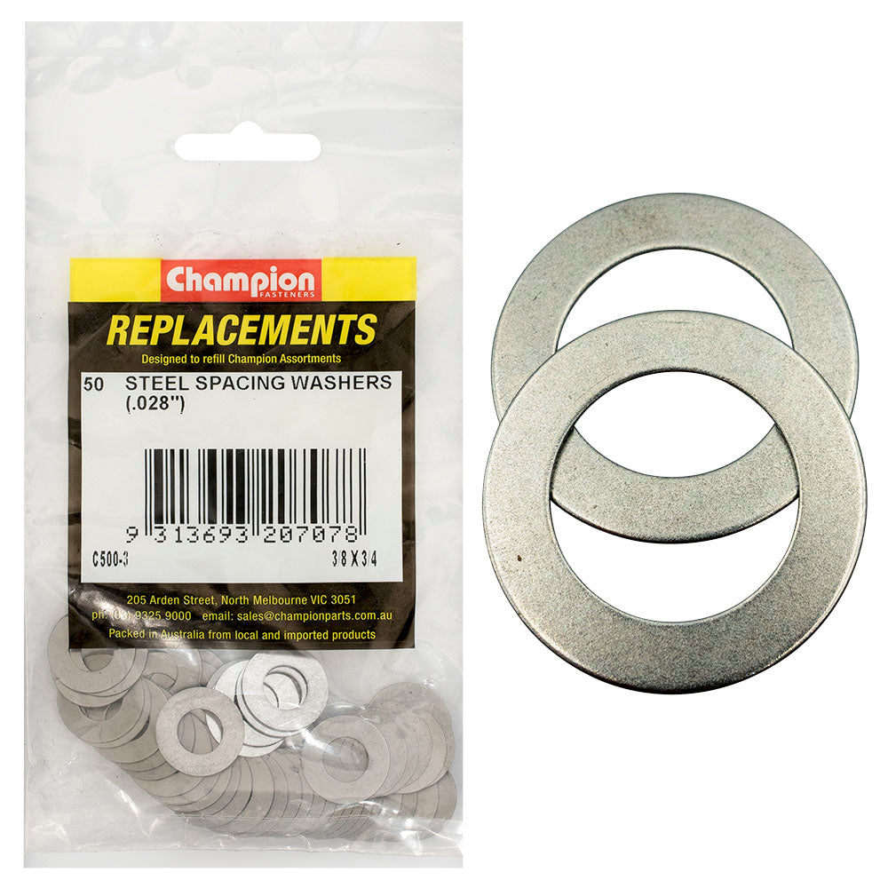 Champion Fasteners Washer Flat Spacing 3/8In X 3/4In X 22G (.028In) C500-3