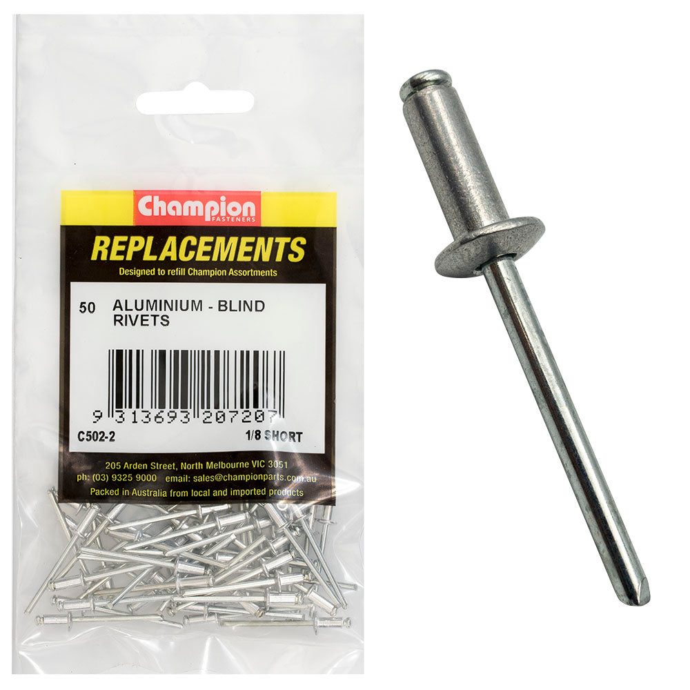 Champion Fasteners Rivet Blind Aluminium 3.2 X 7.37mm C502-2