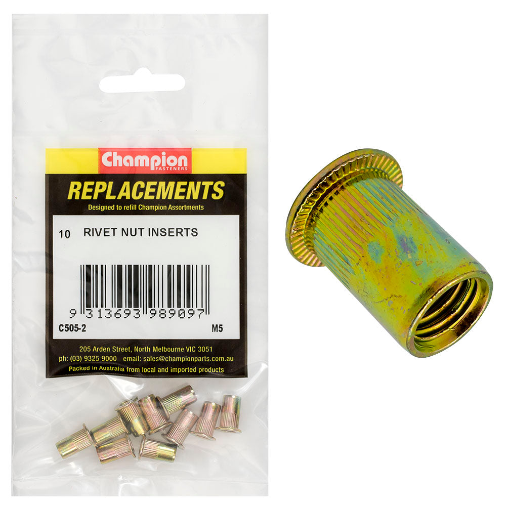 Champion Fasteners Rivet Nut Insert Steel M5 X 0.8mm C505-2