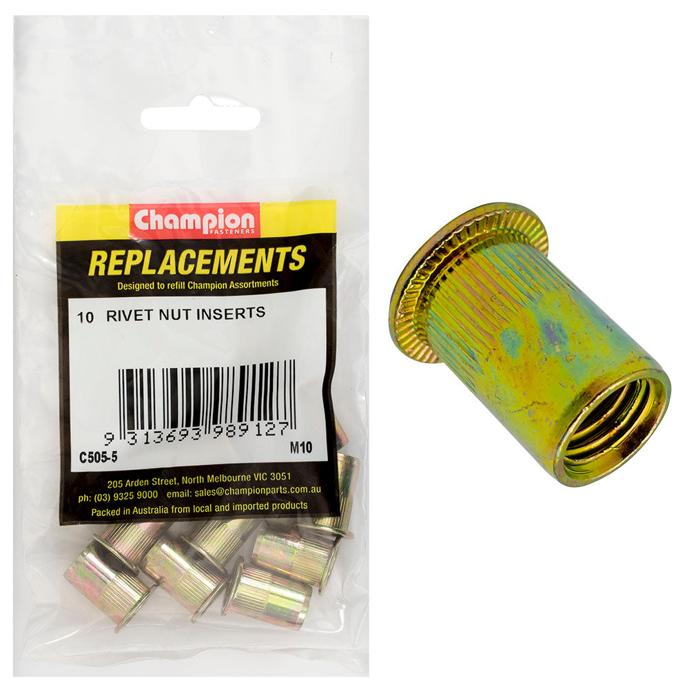 Champion Fasteners Rivet Nut Insert Steel M10 X 1.50mm C505-5