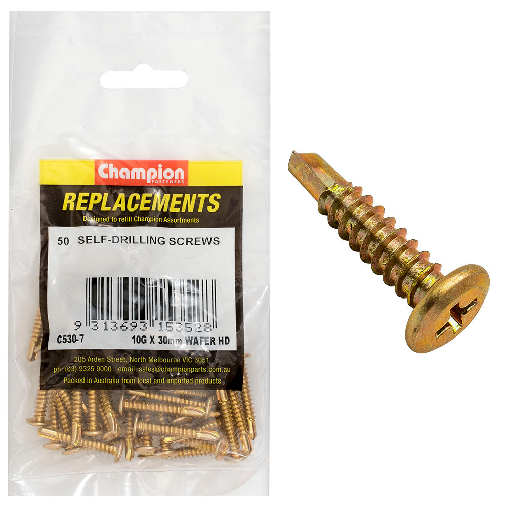 Champion Fasteners Self Drilling Screw Wafer Head 4.8 16 X 30mm C530-7