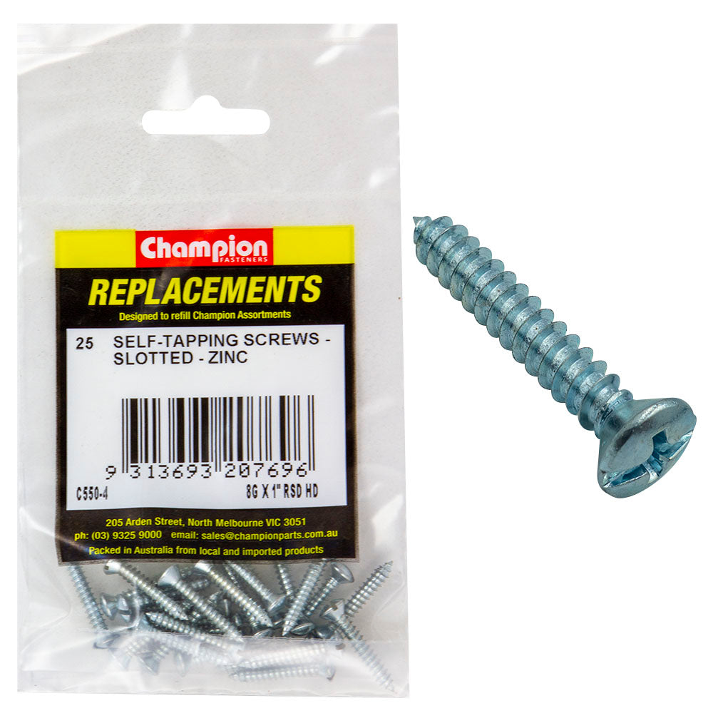 Champion Fasteners Self Tapper Screw Rsd Combo 4.2 X 25mm Zinc Plated C550-4