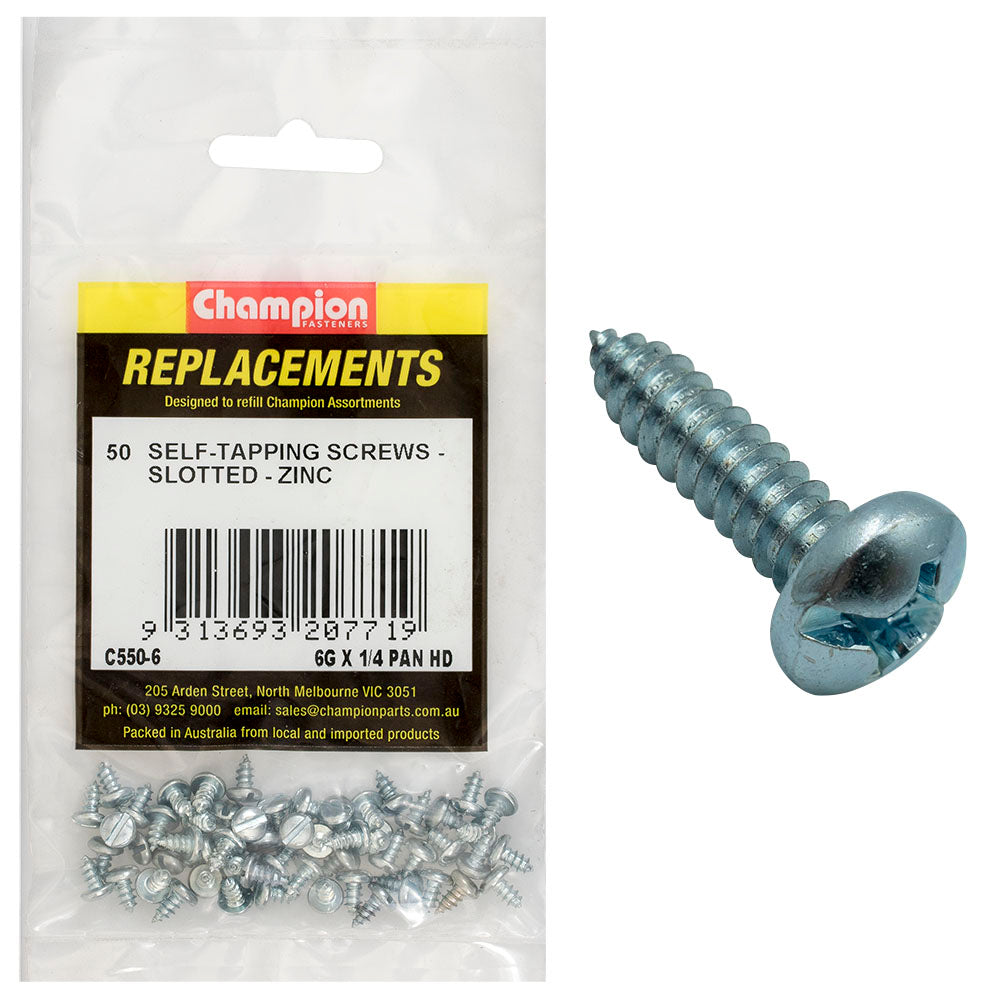Champion Fasteners Self Tapper Screw Pan Combo 3.5 X 6mm Zinc Plated C550-6