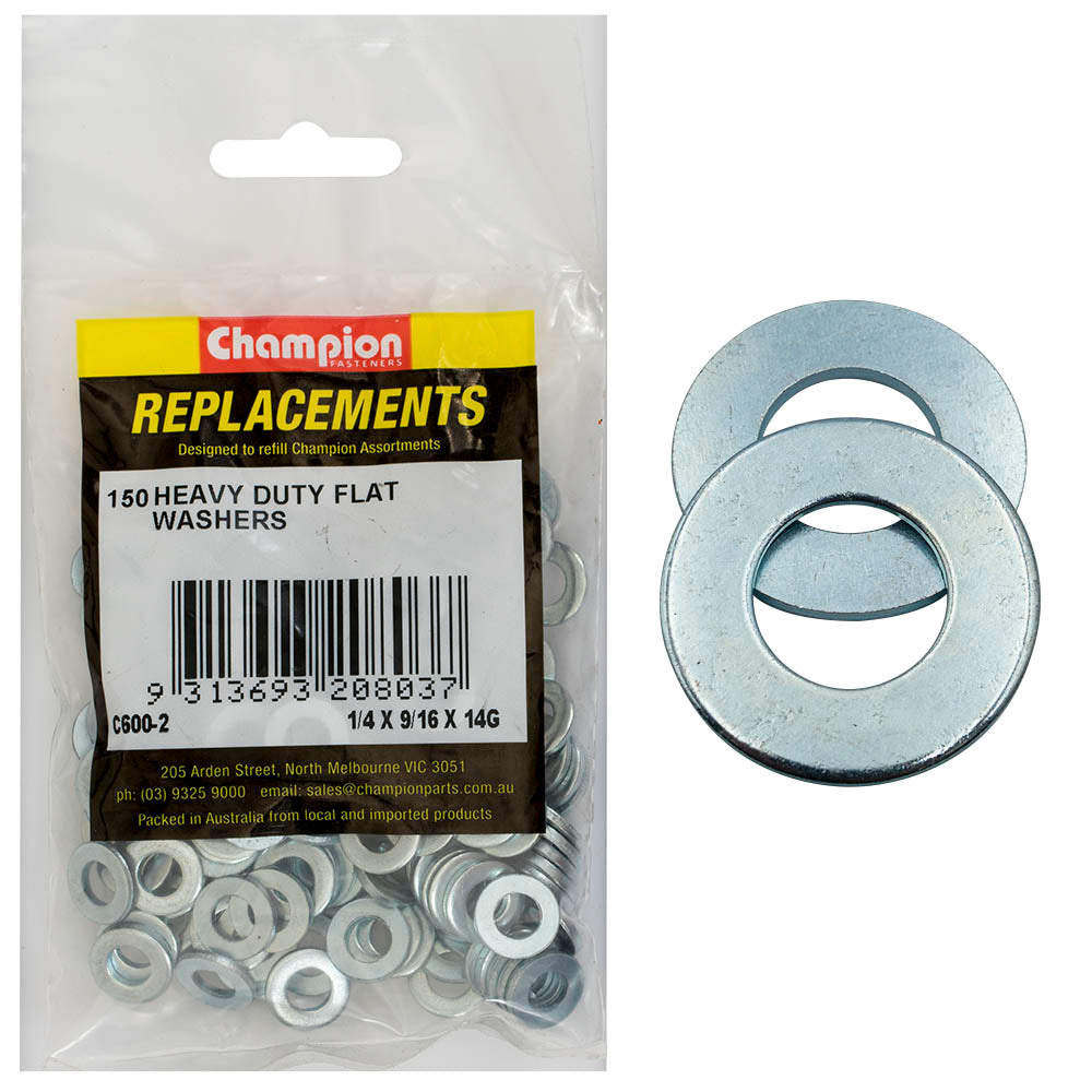 Champion Fasteners Washer Flat Heavy Duty M6 X 14 X 2Mm Zinc Plated C600-2