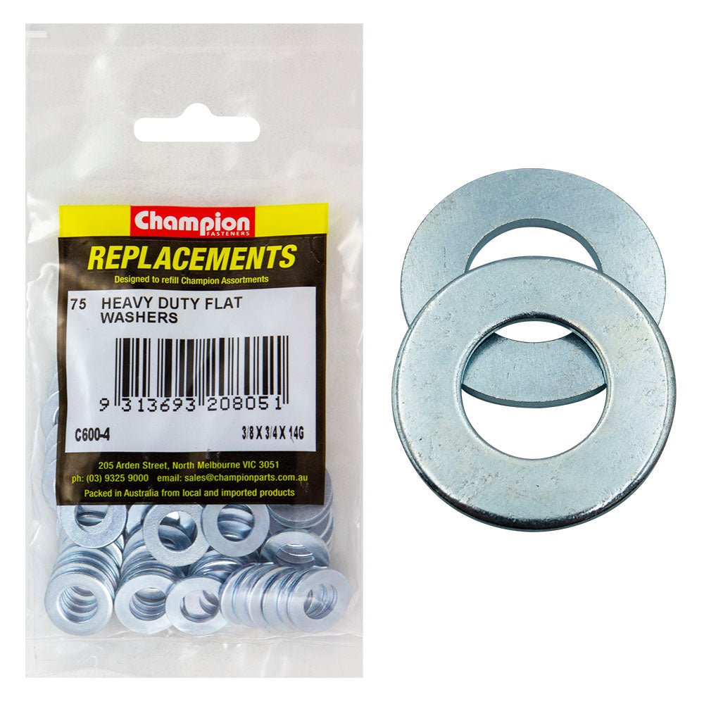 Champion Fasteners Washer Flat Heavy Duty M10 X 19 X 2mm Zinc Plated C600-4