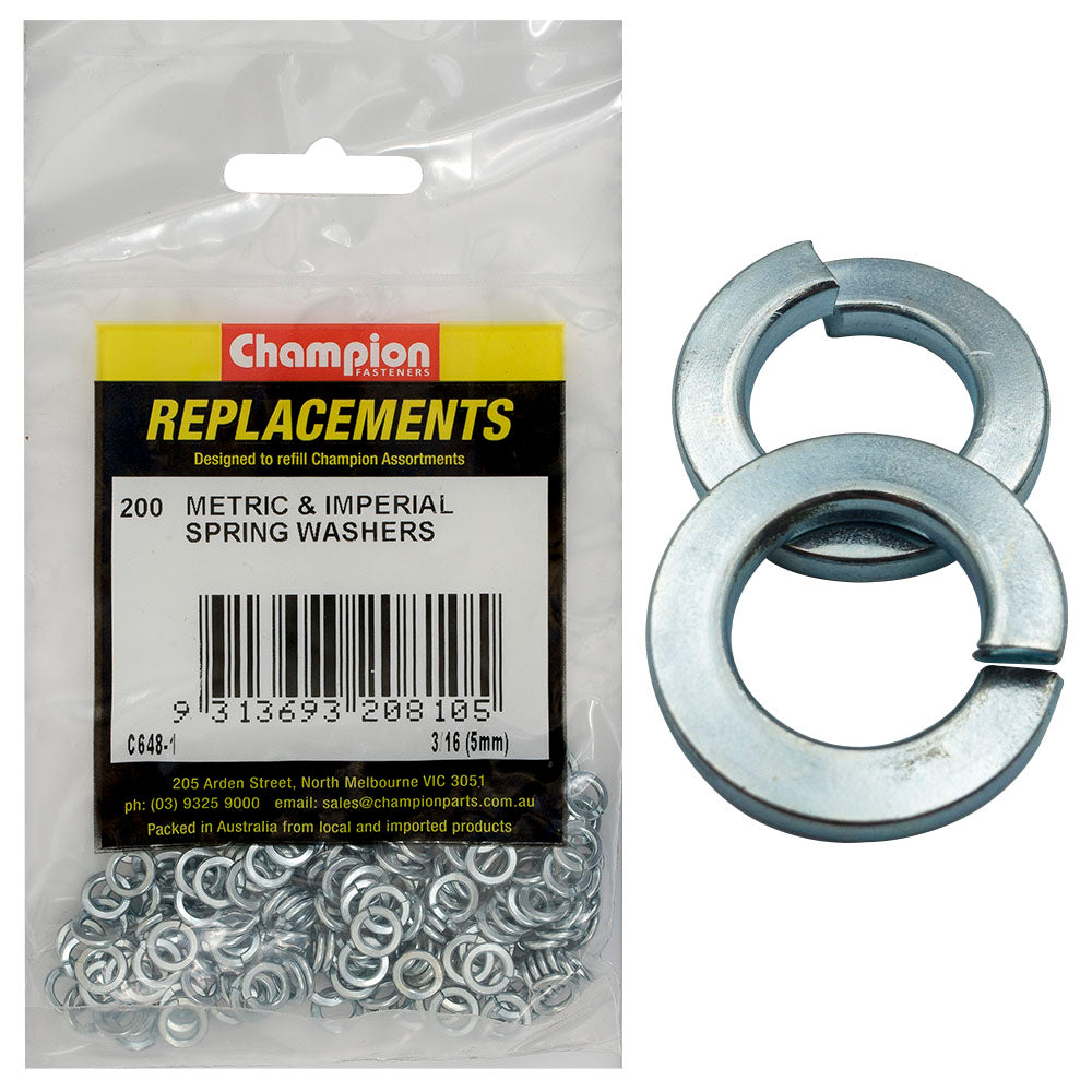 Champion Fasteners Washer Spring Flat Section 3/16In Zinc Plated C648-1