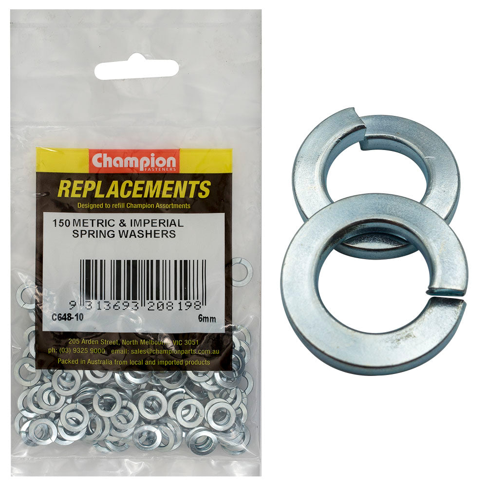 Champion Fasteners Washer Spring Flat Section 6mm Zinc Plated C648-10