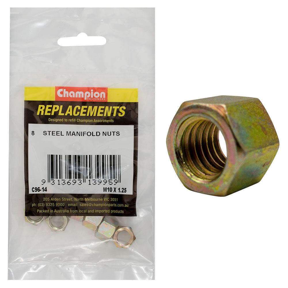 Champion Fasteners Hex Nut Manifold Steel M10 X 1.25mm C96-14