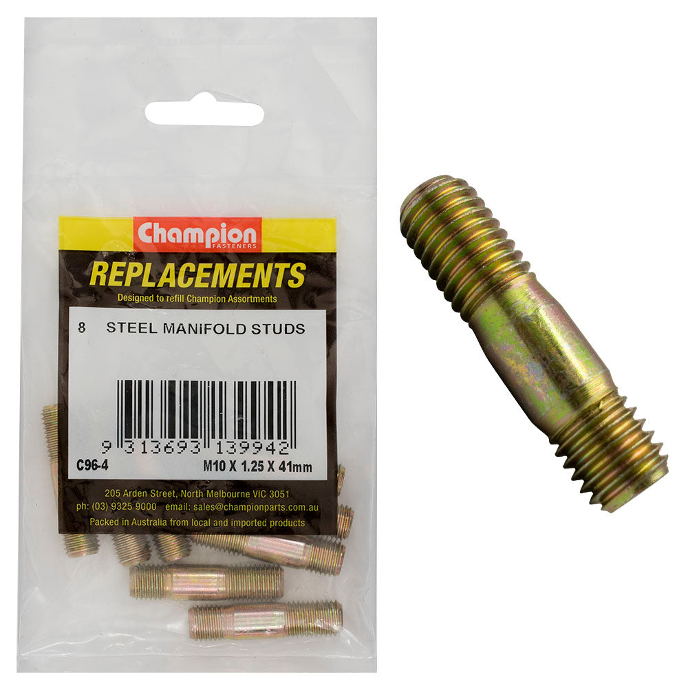 Champion Fasteners Manifold Stud M10 X 41 X 1.25mm C96-4
