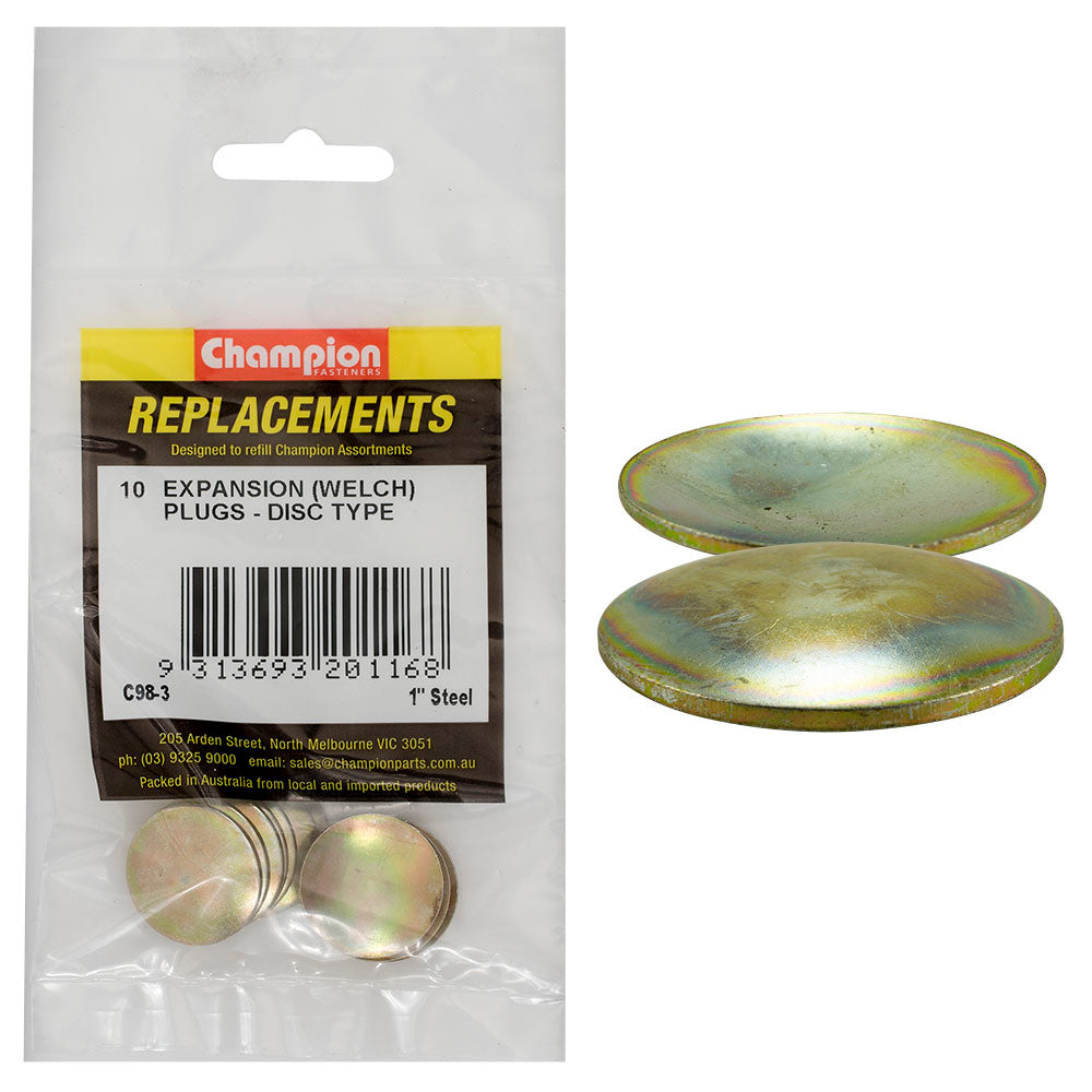 Champion Fasteners Welch Plug Disc Steel 1In C98-3