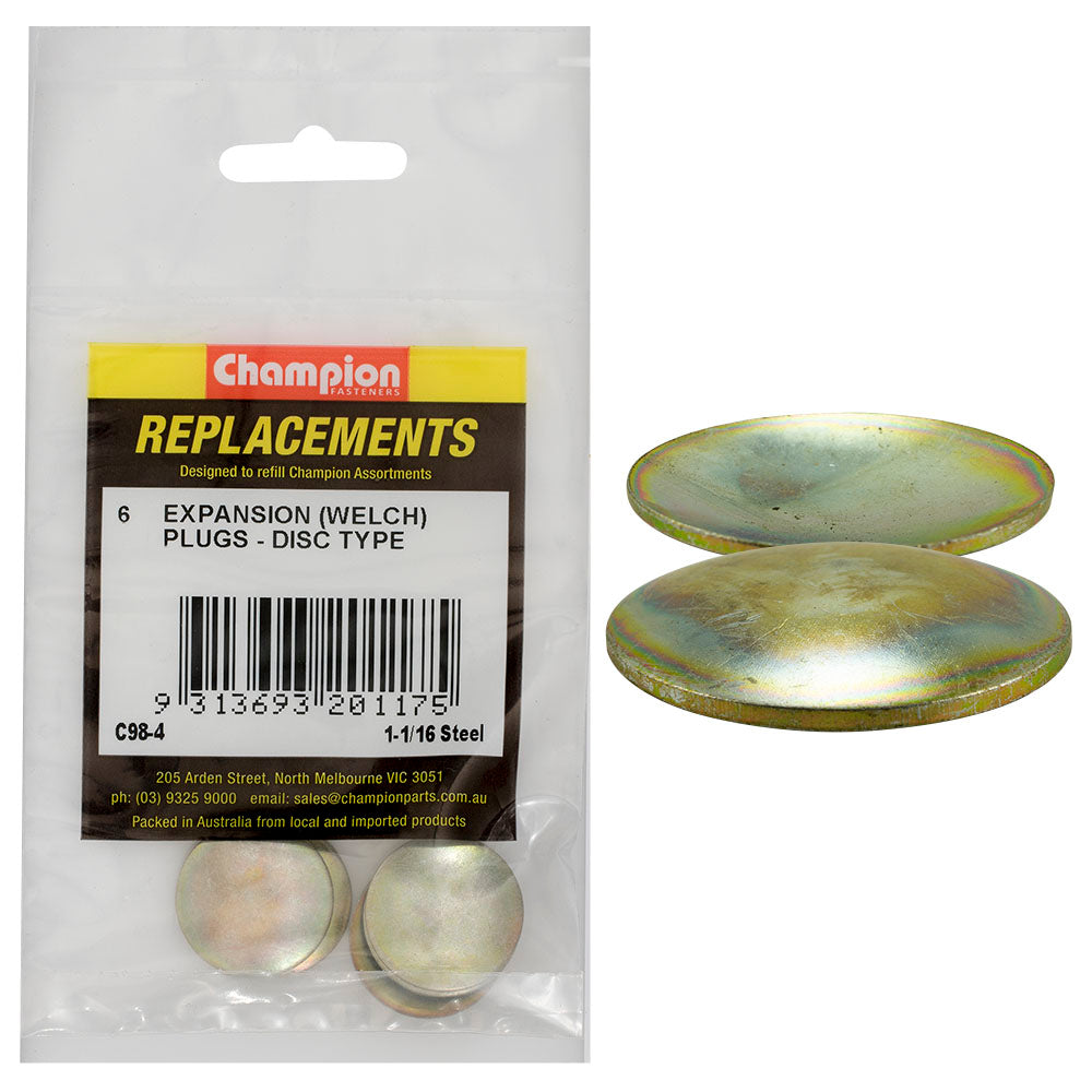 Champion Fasteners Welch Plug Disc Steel 1 1/16In C98-4
