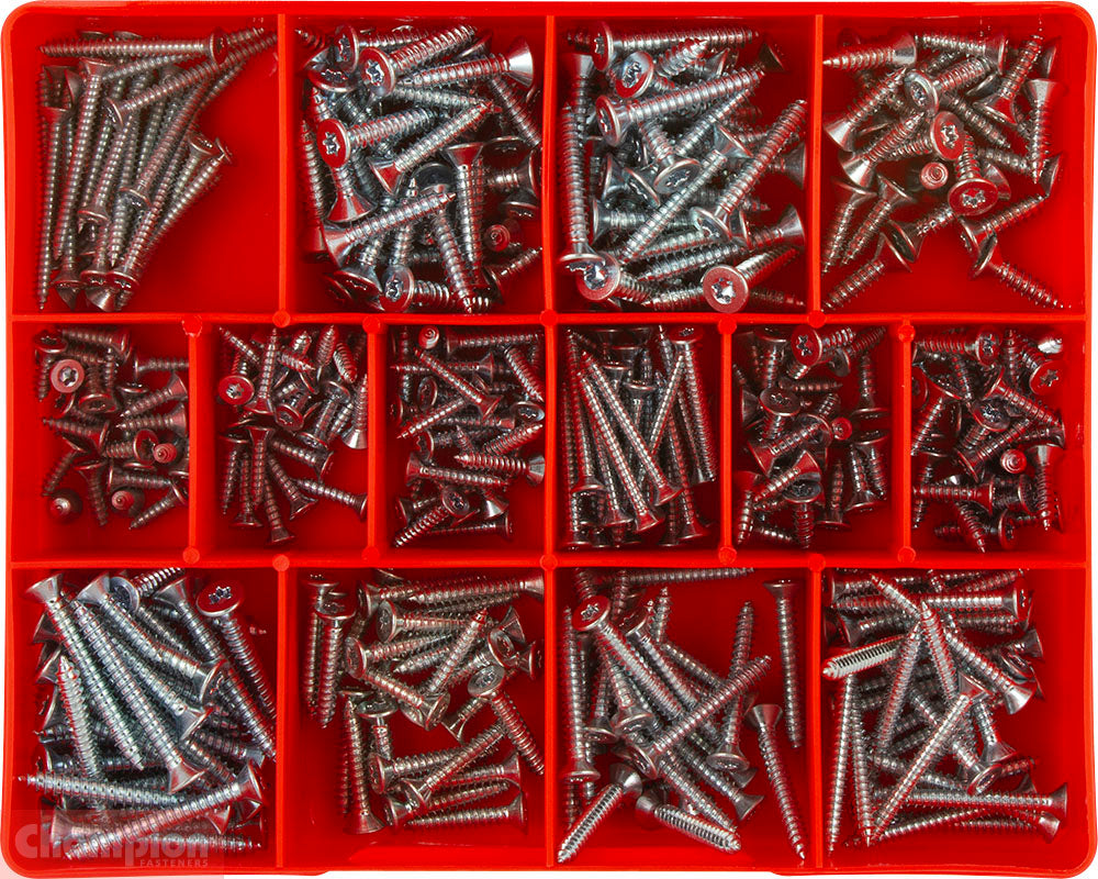 Champion Fasteners Self Tappering Screws Torx Csk Z/P Assortment CA1778