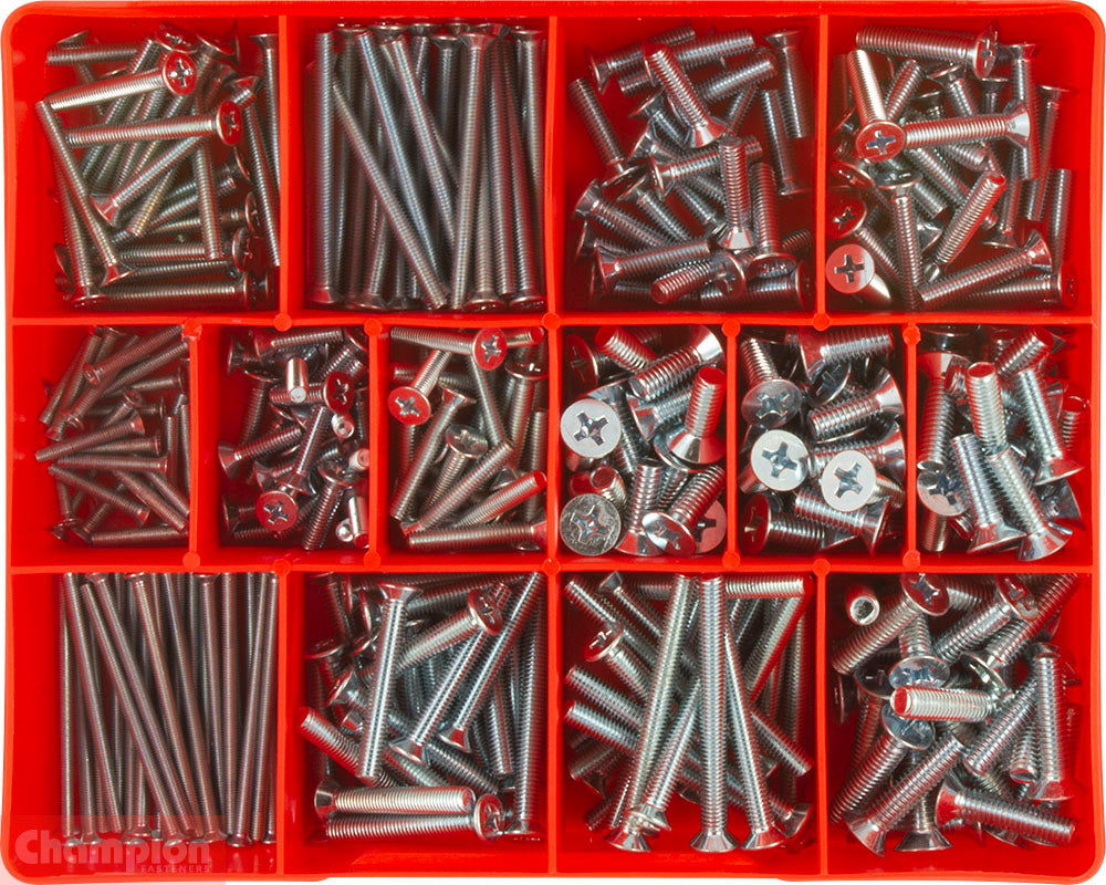 Champion Fasteners Metric Machine Screws Phillips / Csk Z/P Assortment CA1786