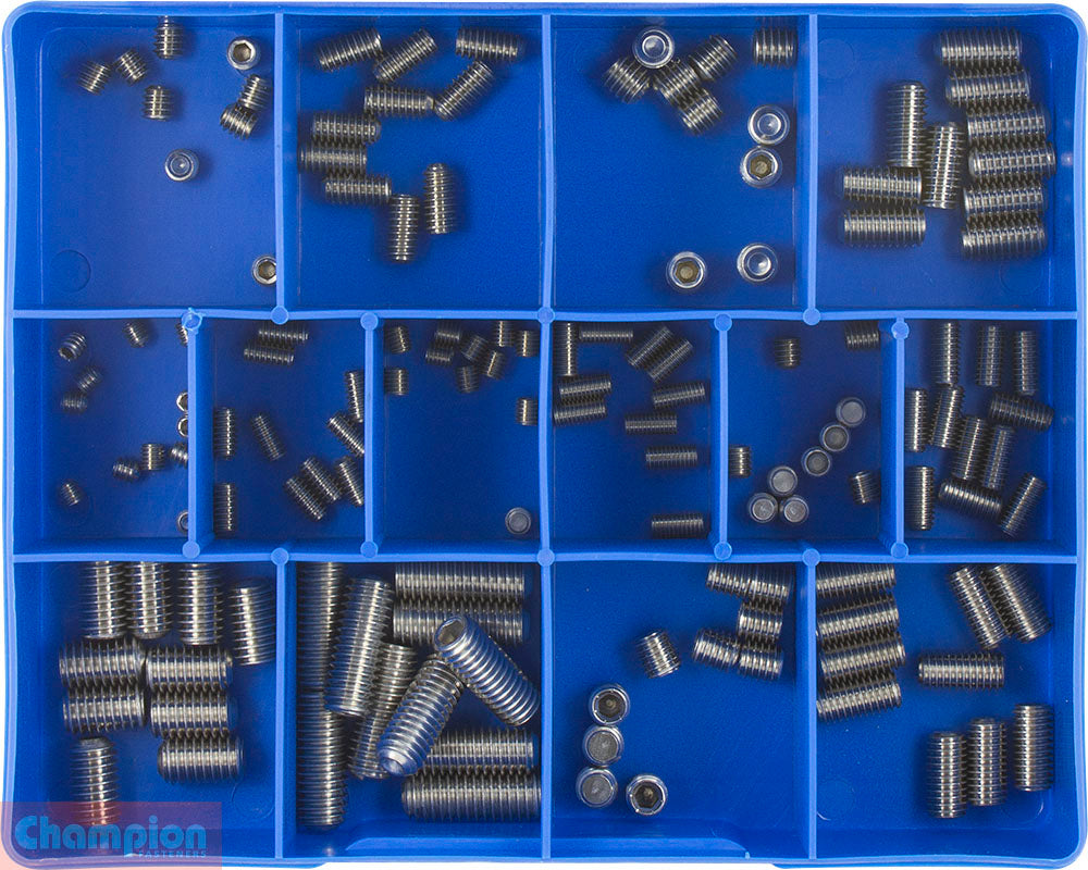 Champion Fasteners Grub Screw Assortment Metric/Bsw 316/A4 CA1816
