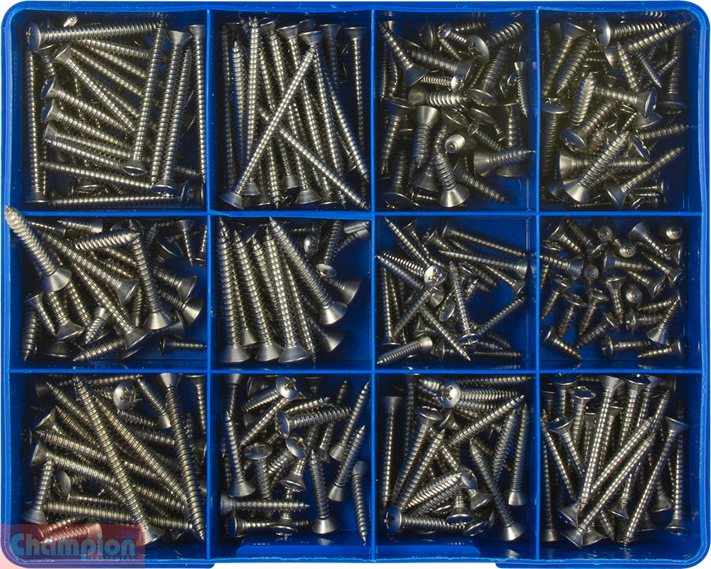 Champion Fasteners Self Tappering Screw Rsd Phillips 316/A4 Assortment CA1884