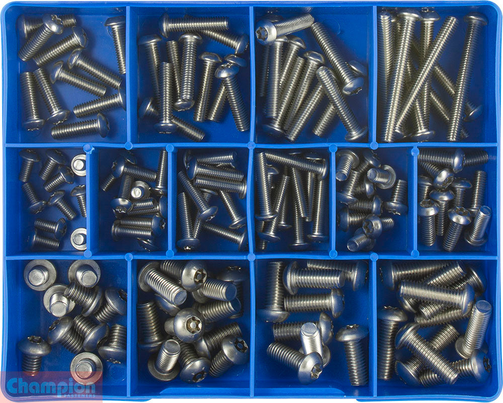 Champion Fasteners Metric Machine Screws Pan Torx 304/A2 Assortment CA1886