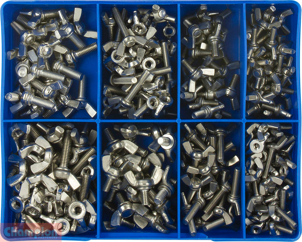 Champion Fasteners Metric S/Steel 316/A4 Wing Screw & Nut Assortment CA1892