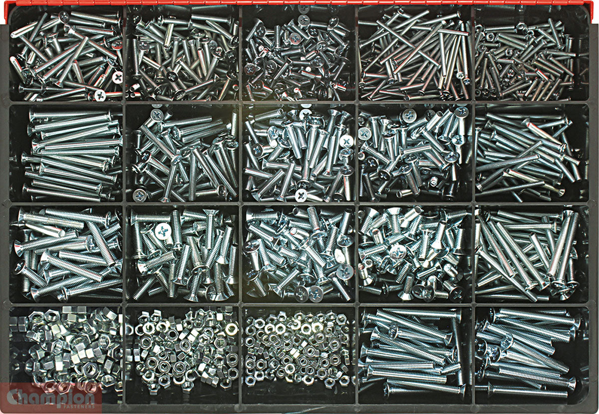 Champion Fasteners Metric Machine Screw & Nut Phillips/Csk Z/P Master Kit CA2710