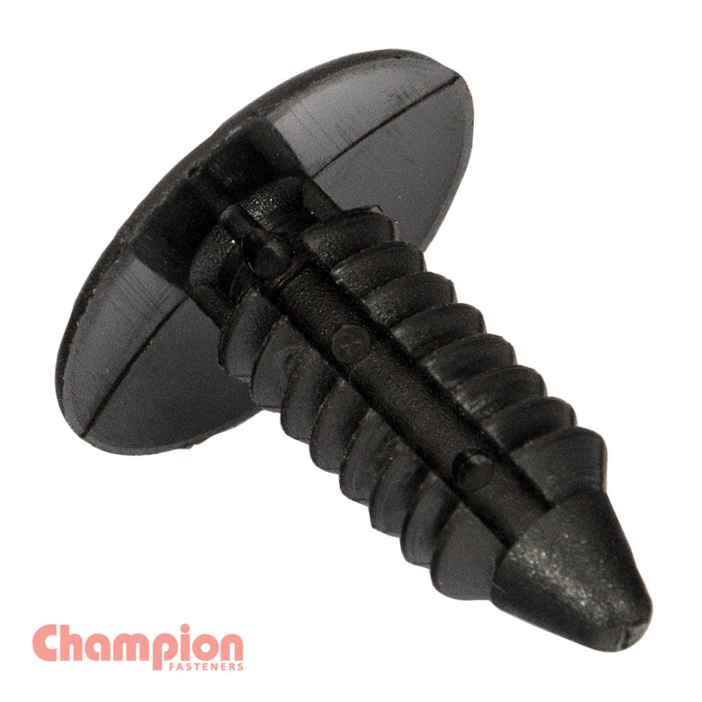 Champion Fasteners Xmas Tree Clip Black Len:20mm Stem Dia: 8mm Hd:17.5mm CBP178