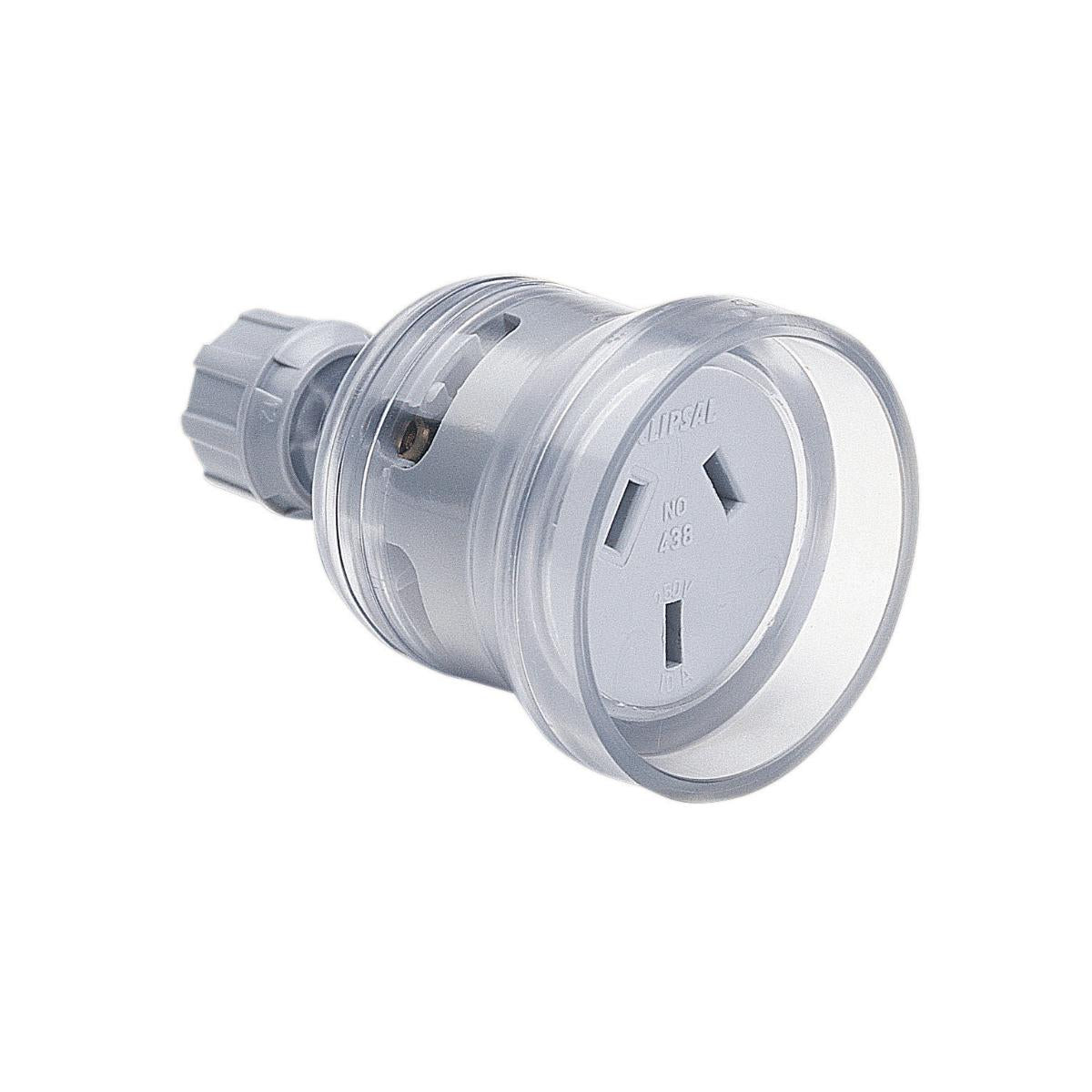 C N W Socket 240V 10Amp 3Pin Clear 438TR