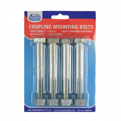 ARK Ark Coupling Mounting Bolt - Hi Tensile - 4In X 1/2In Zinc Plated 4Pk 186CMB44B
