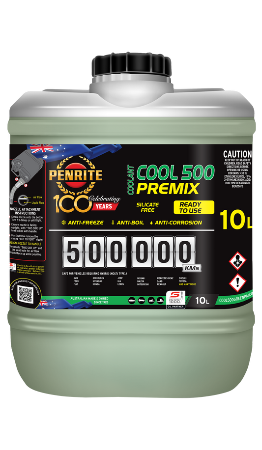 Penrite Green 500,000 KM Coolant Premix 10L COOL500GREENPMX010