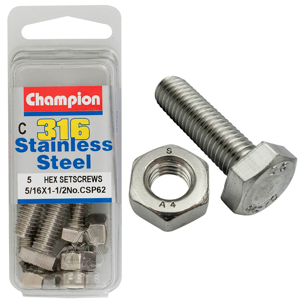 Champion Fasteners Hex Bit 5/16In. X 1-1/2In. CSP62