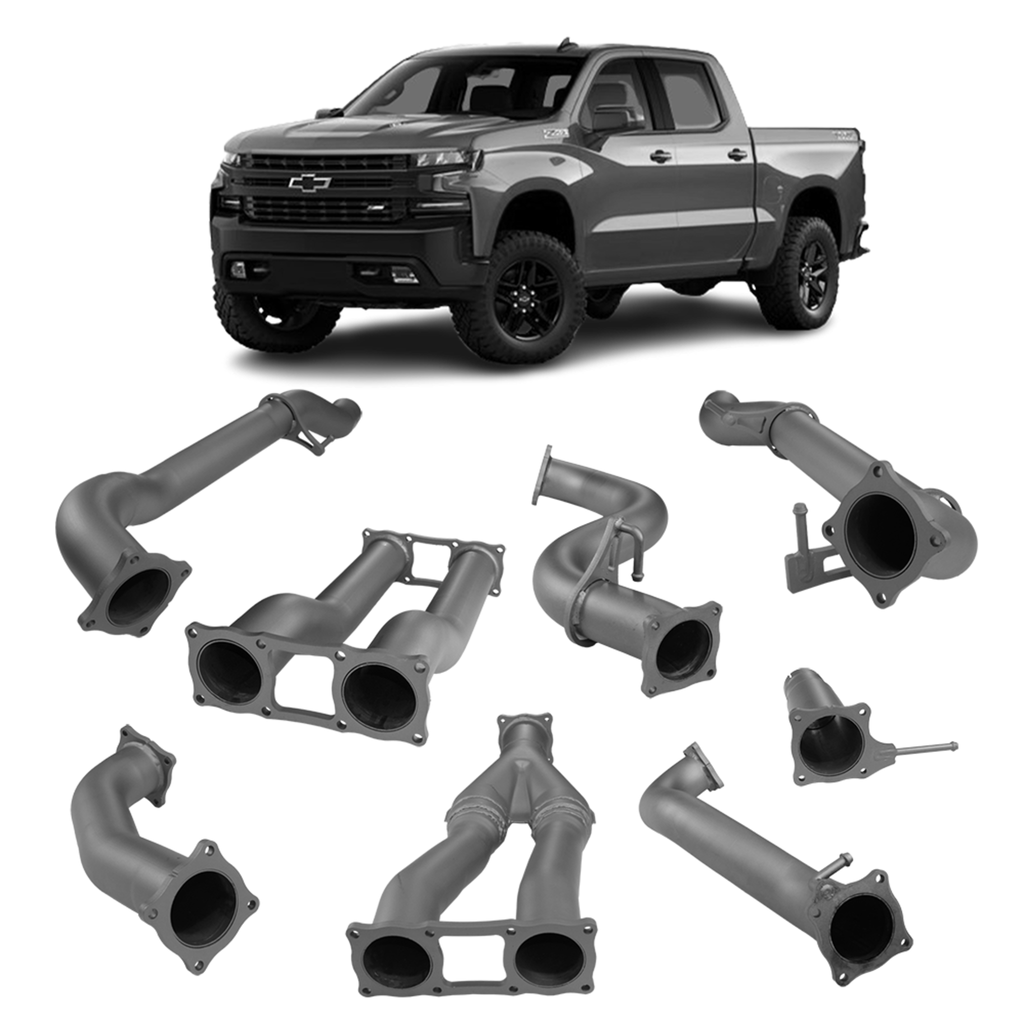 Redback Extreme Duty Exhaust 4in to Twin 3in Cat Back (No Cat & No Muffler/Pipe Only) CSX80300-PO