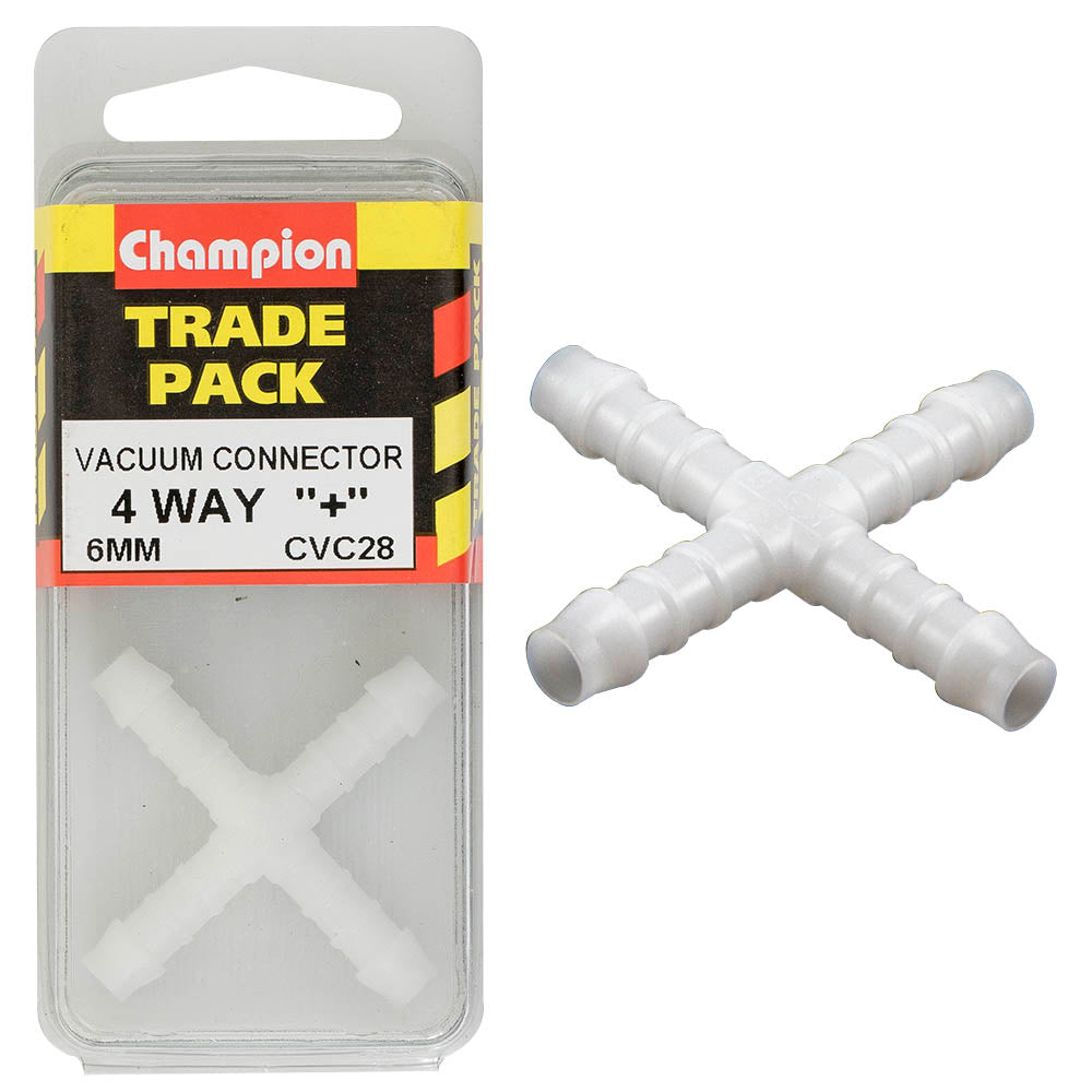 Champion Fasteners Hose Fitting 4 Way Inxin 6mm CVC28