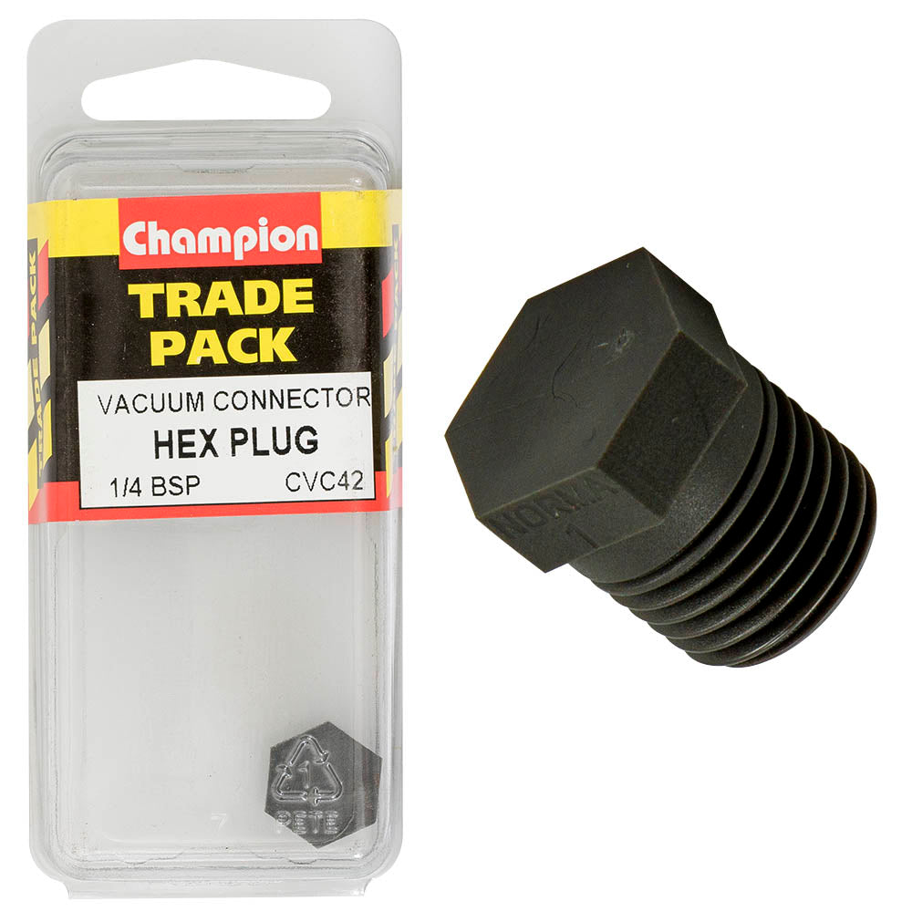 Champion Fasteners Hex Taper Plug Plastic 1/4In Bsp CVC42
