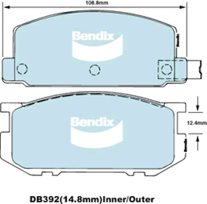 Bendix Brake Pad Set - General Ct DB392CT