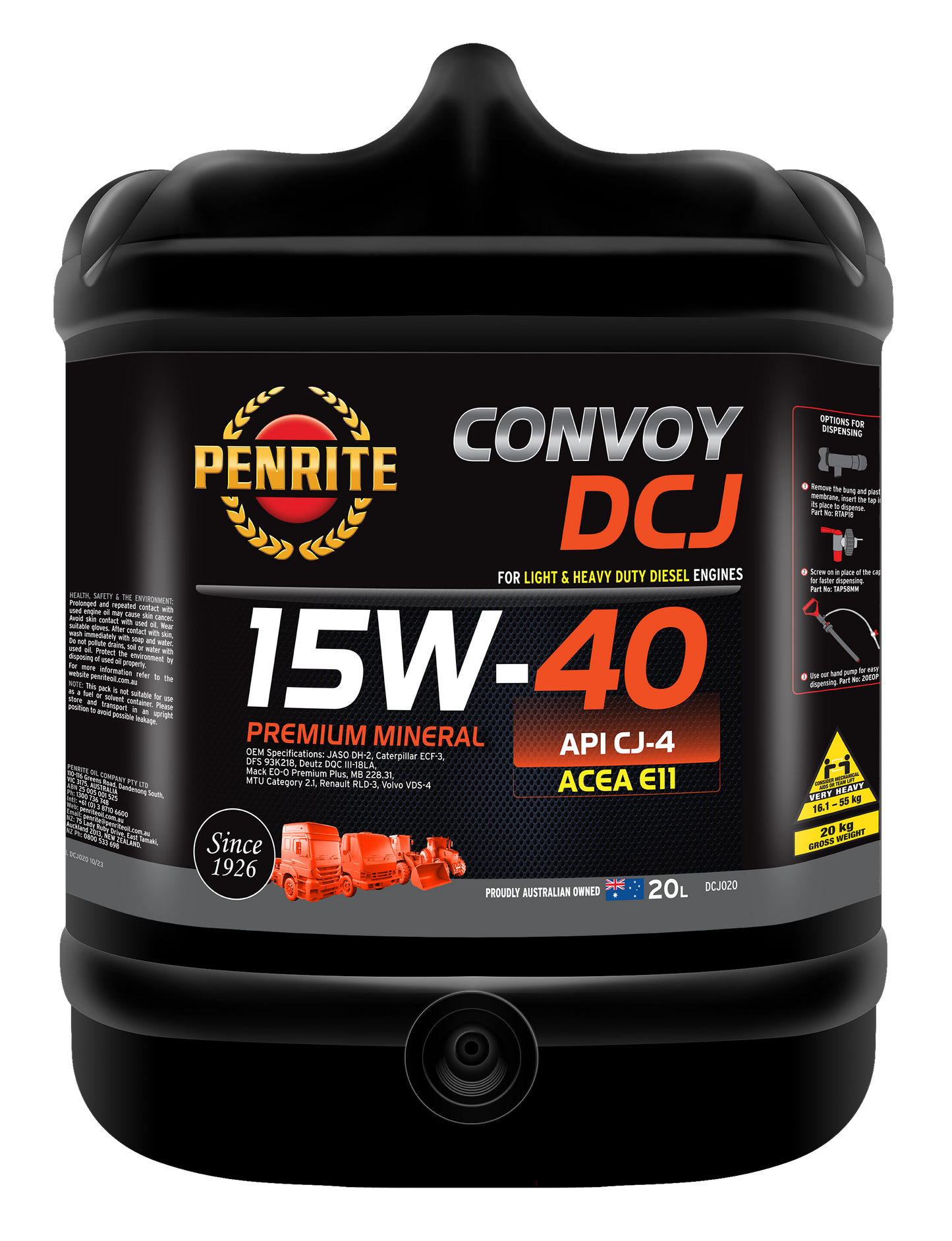 Penrite Convoy DCJ 15W-40 Premium Mineral Engine Oil DCJ020