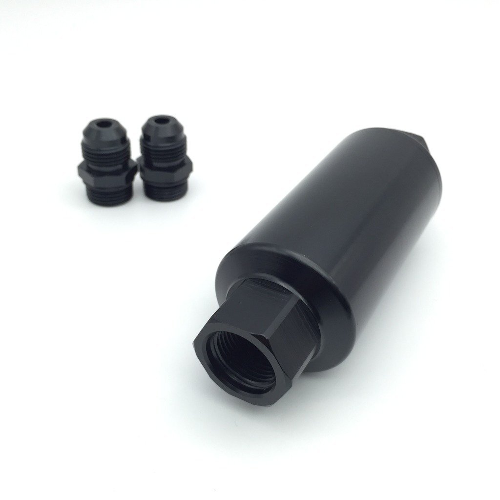 Autotecnica Aluminum Black Fuel Filter with Magnet 5.5in x 2.25in AN10 DS5572BK