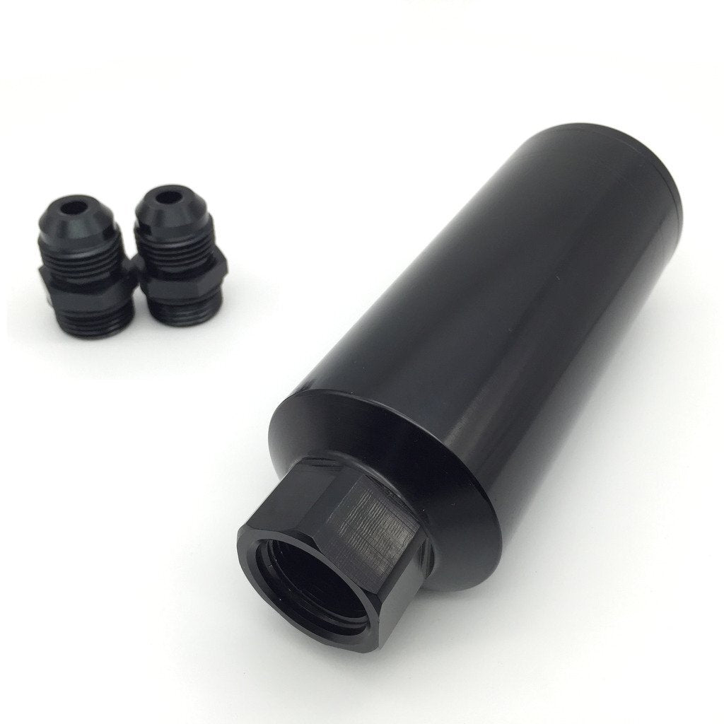 Autotecnica Aluminum Black Fuel Filter with Magnet 7.25in x 2.5 AN12 DS5573BK