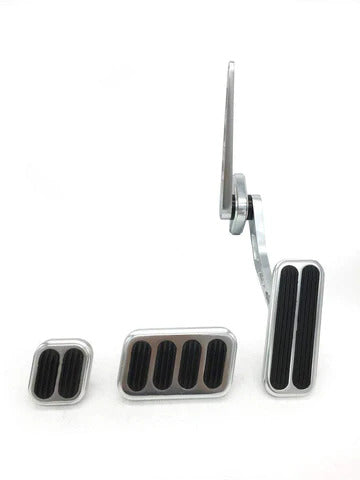 Autotecnica XL Series Billet Aluminum Throttle Assembly And Pedal Pad Kit Silver DS8527SL