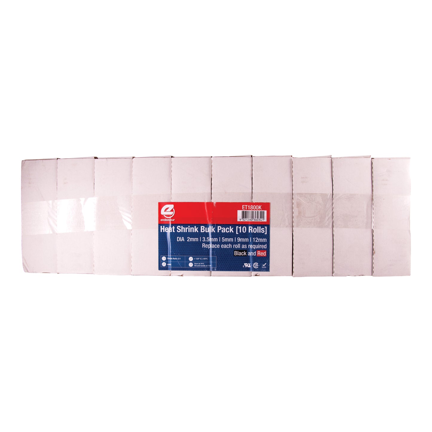 Endeavour Heat Shrink 5.0Mm 10M Red Bulk Roll ET1800-5.0R