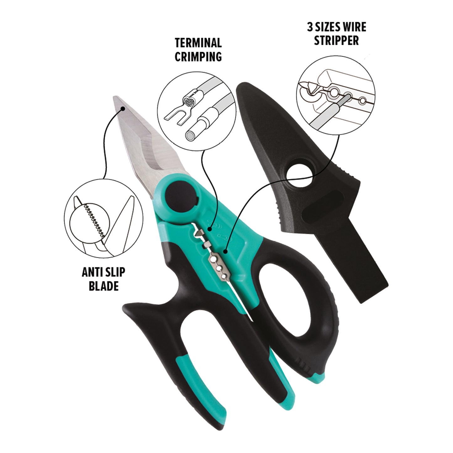 Endeavour Electrician Scissors 5-In-1 ET9602