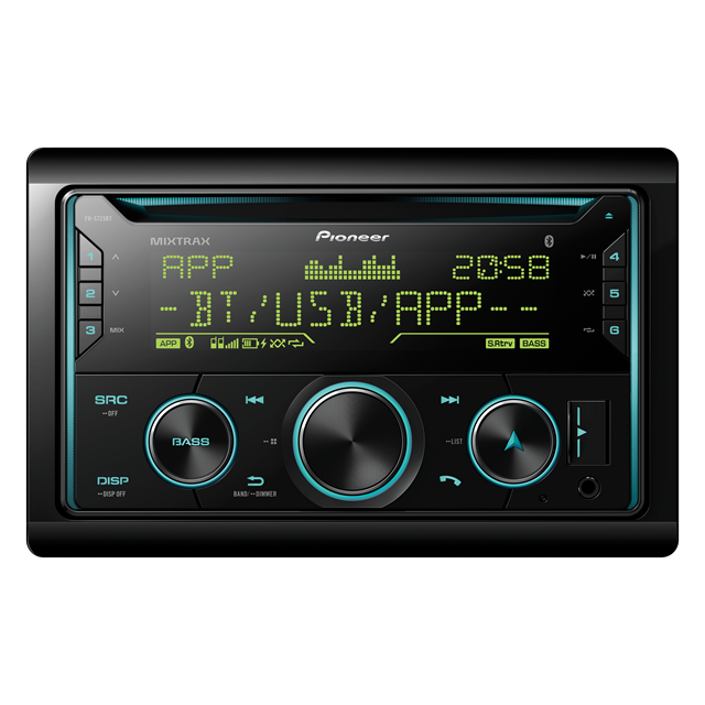 Pioneer Double Din Head Unit With Bluetooth FHS725BT